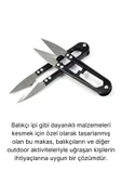 Profesyonel Paslanmaz Çelik Uçlu Yaylı Çok Amaçlı Kamp Doğa Balık Pratik Balıkçı İp Kesme Makası - 2