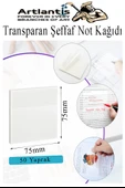 Yapışkanlı Şeffaf Not Kağıdı 50 Yaprak 1 Paket Kare Transparan Postit 75x75mm Yarı Saydam İşaretleyici Aydınger Not - 2
