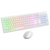 Everest KM-319BT Beyaz 2.4G+BT1+BT2 Çoklu Cihaz Bağlantılı Q Set Kablosuz Klavye + Mouse thumbnail 2