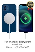 Modern Kablosuz Mıktanıslı Wireless iPhone 11 12 13 14 15 Süper Hızlı 15W Magsafe Şarj Aleti - 4