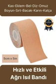 Hızlı Etkili Ten Rengi Bel Diz Omuz Boyun Sırt Bacak Kas Eklem Kinezyo IsıI Bandı 5cm x 5m - 1