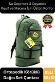 65 Lt Ortopedik Dayanıklı Büyük Boy Çok Gözlü Su Geçirmez Körüklü Kamp Trekking Outdoor Sırt Çantası - 1