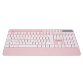 Everest KM-9676 Kablosuz Beyaz/Pempe Multimedya Tablet-Telefon Standlı Klavye + Mouse Set - 4