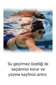 Özel Üretim Silikon Su Geçirmez Kaymaz Yüzücü Deniz ve Havuz Elastik Yüzme Şapkası Bonesi 2'li Set - 3