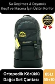 65 Lt Ortopedik Dayanıklı Büyük Boy Çok Gözlü Su Geçirmez Körüklü Kamp Trekking Outdoor Sırt Çantası - 1