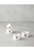 Lovely Stoneware 4'lü Çerezlik 6,5 cm Kırmızı - 1