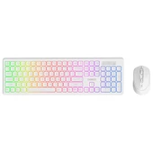 Everest KM-319BT Beyaz 2.4G+BT1+BT2 Çoklu Cihaz Bağlantılı Q Set Kablosuz Klavye + Mouse thumbnail 1