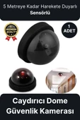 Deluxe 5 Metre Harekete Duyarlı Pilli Yanıp Sönen Kırmızı Işıklı Caydırıcı Dome Güvenlik Kamerası - 1