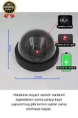 Deluxe 5 Metre Harekete Duyarlı Pilli Yanıp Sönen Kırmızı Işıklı Caydırıcı Dome Güvenlik Kamerası - 2