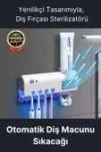 Akıllı Güneş Enerjili Usb Şarjlı Diş Macunu Sıkacağı 4 Diş Fırçası UV Işık Sterilizatörü Temizleyici - 1