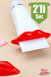 Diş Macunu Ve Krem Sıkıcı 2 Adet Dudak Tasarım Diş Macunu Sıkma Aparatı thumbnail 4