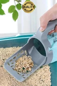Yeni Nesil Premium Kedi Kumu Temizleme Küreği Elekli Hazneli Kaka Poşeti Hediyeli Büyük Boy Pratik - 5
