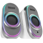 Rampage RMS-X3 2.0 6W Bluetooth Beyaz Multimedia RGB Işıklı Gaming USB Speaker - 1