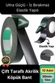 Premium Ultra Güçlü İz Bırakmaz Elastik Yapılı Çift Taraflı Akrilik Köpük Bant 36mm - 10m - 10 Adet - 1