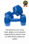 Premium Kalite Fitness Spor Egzersiz Vücut Kas Geliştirme Mavi 5 Kg Dambıl Ağırlık Seti - 2 Adet - 4