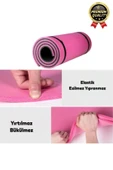 Ultra Konfor Taşıma Askılı Kalın Kaymaz Çift Taraf Pembe Siyah Meditasyon Pilates Minderi Yoga Matı - 5