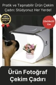 Çok Amaçlı Portatif Taşınabilir Beyaz Led Işıklı Pratik Mini Fon Fotoğraf Stüdyosu Ürün Çekim Çadırı - 1