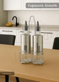 2’li Set Yağdanlık Takımı Paslanmaz Yağlık Sirkeli Çelik 300 ml - 3