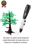 Çok Amaçlı Eğlence Hobi ABS Plastik Filament 3D Çocuk Renkli Üç Boyutlu Çizim Yazıcı Kalem Printer - 4