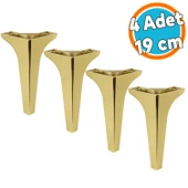 Mobilya Kanepe Sehpa TV Ünitesi Koltuk Ayağı 19 cm Altın Gold Baza Ayak 4 Adet thumbnail 1