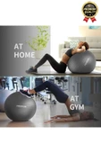 Premium Mini Gymball 20cm Jimnastik Denge Fitness Spor Şişirme Pompası Hediyeli Siyah Pilates Topu - 6