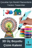 Çok Amaçlı Eğlence Hobi ABS Plastik Filament 3D Çocuk Renkli Üç Boyutlu Çizim Yazıcı Kalem Printer - 1