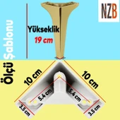 Mobilya Kanepe Sehpa TV Ünitesi Koltuk Ayağı 19 cm Altın Gold Baza Ayak 4 Adet thumbnail 2