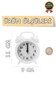 Premium Kalite Dekoratif Pilli Yüksek Sesli Alarmlı Çift Çan Formlu Masaüstü Mini Analog Çalar Saat - 2