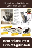 Kolay Kullanım Hijyenik Pratik Kum Kabı Yavru Yetişkin Kedi Wc Tuvalet Alıştırma Klozet Eğitim Seti - 1