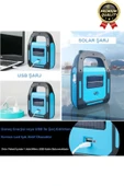 Çok Amaçlı Güneş Enerjili Powerbank USB Şarj Edilebilir Su Geçirmez Solar Işıldak Fener Kamp Lambası - 5