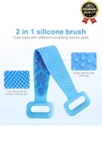 Yıkanabilir Back Scrubber Masaj Etkili Silikon Çift Taraf Duş Lifi Banyo Sırt Kesesi Büyük Boy 70cm - 3