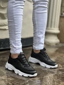 ET-KB-707 Siyah Cilt Yüksek Taban Bağcıklı Günlük Erkek Ayakkabı - 2