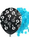 Siyah Soru İşareti Cinsiyet Belirleme Partisi Baby Shower Kız mı Erkek mi 18inç 45cm Konfetili Balon - 2