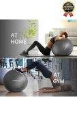 Premium Mini Gymball 20cm Jimnastik Denge Fitness Spor Şişirme Pompası Hediyeli Mavi Pilates Topu - 6