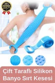 Yıkanabilir Back Scrubber Masaj Etkili Silikon Çift Taraf Duş Lifi Banyo Sırt Kesesi Büyük Boy 70cm - 1