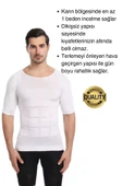 Beyaz Renk Erkek Bel Göğüs Dik Duruş Korsesi Atlet Jinekomasti Göbek Sıkılaştırıcı Toparlayıcı - 4