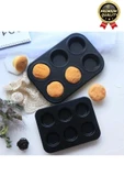 Çok Amaçlı Mutfak Yüksek Isıya Dayanıklı Yıkanabilir Yanmaz Yapışmaz 6’lı Kek Muffin Cupcake Kalıbı - 4