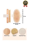 Yeni Üretim Çatlak Giderici Selülit Önleyici %100 Doğal At Kılı Ahşap Banyo Fırçası Kuru Masaj Aleti - 3