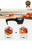 Profesyonel Ergonomik Pratik Keskin Paslanmaz Çelik Şef Mutfak 3 Kademeli Kolay Bıçak Bileme Aleti - 4