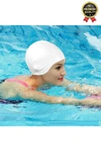 Premium Su Geçirmez Sızdırmaz Kaymaz Elastik Yüzme Şapkası Kaliteli Silikon Deniz Havuz Yüzme Bonesi thumbnail 5