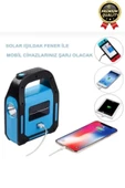 Çok Amaçlı Güneş Enerjili Powerbank USB Şarj Edilebilir Su Geçirmez Solar Işıldak Fener Kamp Lambası - 4