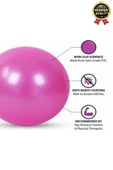 Premium Mini Gymball 20cm Jimnastik Denge Fitness Spor Şişirme Pompası Hediyeli Pembe Pilates Topu - 3