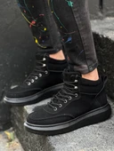 ET-KB-0994 Siyah Süet Siyah Yüksek Taban  Erkek Bilek Bot thumbnail 2