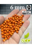 Ekonomik Paket 500 gram 6mm Ahşap Boncuk  - TURUNCU - ( Ort - 3200-3500 adet ) - 1