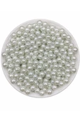 50 Gr 8mm Beyaz Cam Inci Boncuk ,takı Yapım Boncuğu ( 50gr,~70 Adet ) - 1