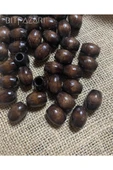 20 Mm Oval Kahve Ahşap Boncuk - ( 20 Adet ) - 1