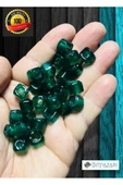 6 Adet El yapımı Kare Cam Boncuk - Kolye ucu , Halhal ucu  - ( 1cm X 1cm kare ) - 1
