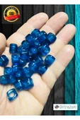 6 Adet El yapımı Kare Cam Boncuk - Kolye ucu , Halhal ucu  - ( 1cm X 1cm kare ) - 1