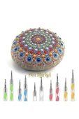 5 Adet Mandala Boyama , Point noktalama , Maket boyama , Tırnak süsleme , Akrilik Dot Set - 1