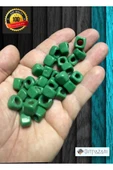 6 Adet El yapımı Kare Cam Boncuk - Kolye ucu , Halhal ucu  - ( 1cm X 1cm kare ) - 1